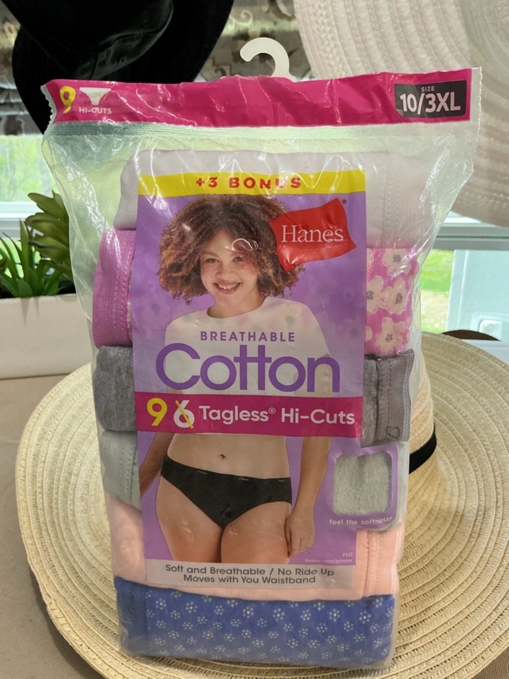 Hanes Girls Cotton Hi-Cut Undies Pack - Pink, Purple, Gray, Blue, White